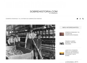 How sobrehistoria.com looks like on a tablet such as an iPad.
