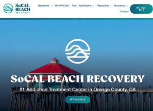 How socalbeachrecovery.com looks like on a tablet such as an iPad.