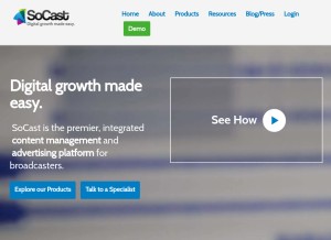 How socastsrm.com looks like on a tablet such as an iPad.