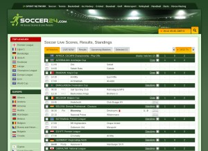 How soccer24.com looks like on a tablet such as an iPad.