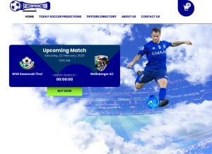 How soccerprediction.co looks like on a tablet such as an iPad.