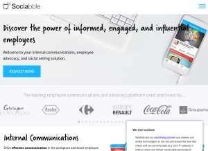 How sociabble.com looks like on a tablet such as an iPad.