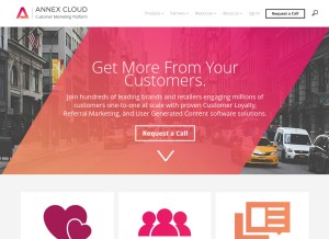 How socialannex.com looks like on a tablet such as an iPad.