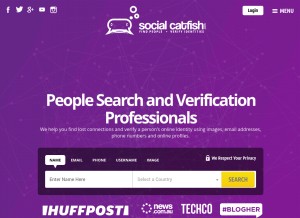 How socialcatfish.com looks like on a tablet such as an iPad.