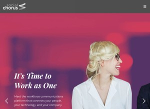 How socialchorus.com looks like on a tablet such as an iPad.