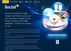 How socialdeskapp.com looks like on a tablet such as an iPad.