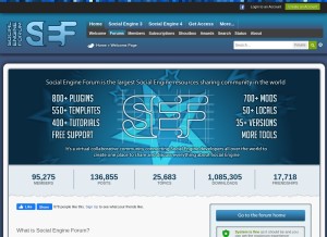 How socialengineforum.com looks like on a tablet such as an iPad.