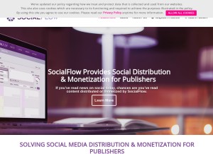 How socialflow.com looks like on a tablet such as an iPad.