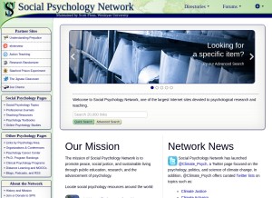 How socialpsychology.org looks like on a tablet such as an iPad.