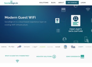 How socialsign.in looks like on a tablet such as an iPad.