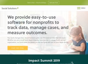 How socialsolutions.com looks like on a tablet such as an iPad.
