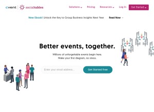 How socialtables.com looks like on a tablet such as an iPad.