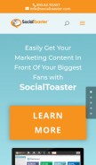 How socialtoaster.com looks like on a mobile device such as an iPhone.