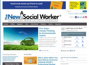 How socialworker.com looks like on a tablet such as an iPad.