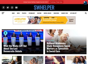 How socialworkhelper.com looks like on a tablet such as an iPad.