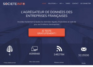 How societeinfo.com looks like on a tablet such as an iPad.