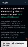 How society-house-dubai.com looks like on a mobile device such as an iPhone.