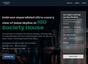 How society-house-dubai.com looks like on a tablet such as an iPad.