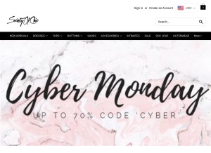 How societyofchic.com looks like on a tablet such as an iPad.