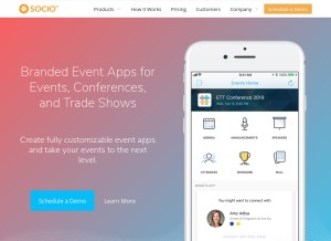 How socio.events looks like on a tablet such as an iPad.
