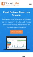 How socketlabs.com looks like on a mobile device such as an iPhone.