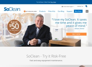 How soclean.com looks like on a tablet such as an iPad.