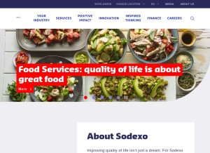 How sodexo.com looks like on a tablet such as an iPad.