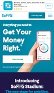 How sofi.com looks like on a mobile device such as an iPhone.