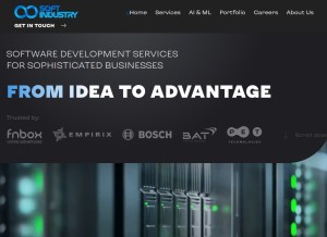 How soft-industry.com looks like on a tablet such as an iPad.