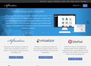 How softaculous.com looks like on a tablet such as an iPad.