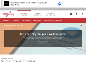 How softcatala.org looks like on a tablet such as an iPad.