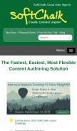 How softchalk.com looks like on a mobile device such as an iPhone.