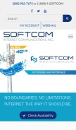 How softcom.net looks like on a mobile device such as an iPhone.