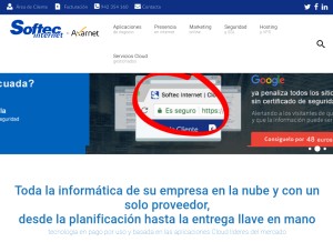 How softec-internet.com looks like on a tablet such as an iPad.