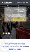 How softeon.com looks like on a mobile device such as an iPhone.
