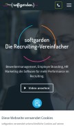 How softgarden.de looks like on a mobile device such as an iPhone.