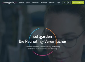 How softgarden.de looks like on a tablet such as an iPad.