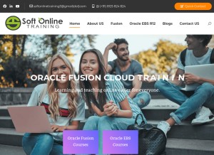 How softonlinetraining.com looks like on a tablet such as an iPad.