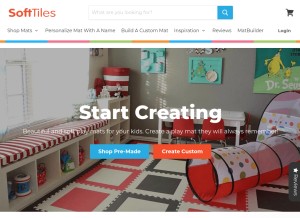 How softtiles.com looks like on a tablet such as an iPad.