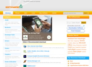 How softwaresea.com looks like on a tablet such as an iPad.