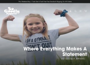 How sogoodlyapparel.com looks like on a tablet such as an iPad.