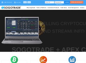 How sogotrade.com looks like on a tablet such as an iPad.