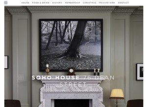 How sohohousedeanstreet.com looks like on a tablet such as an iPad.