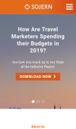 How sojern.com looks like on a mobile device such as an iPhone.