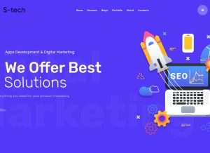 How solangitech.com looks like on a tablet such as an iPad.