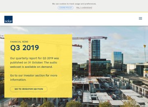 How solar.eu looks like on a tablet such as an iPad.