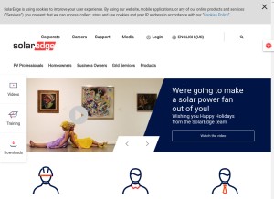 How solaredge.com looks like on a tablet such as an iPad.