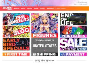 How solarisjapan.com looks like on a tablet such as an iPad.