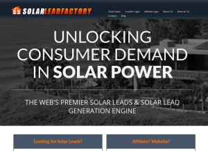 How solarleadfactory.com looks like on a tablet such as an iPad.