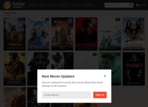 How solarmovies.co looks like on a tablet such as an iPad.